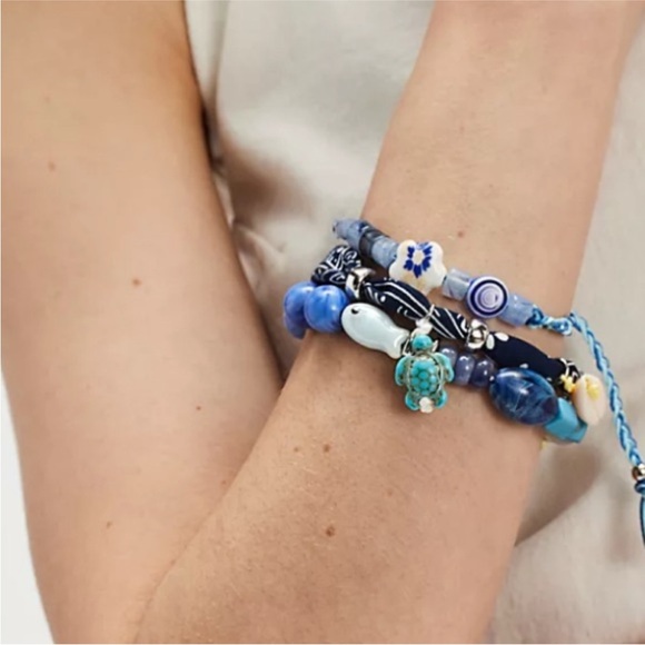 Free People Blue Beaded Bracelets